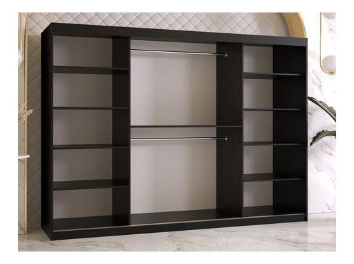 Ormar za garderobu Monte 25 (crna + tamni orah)