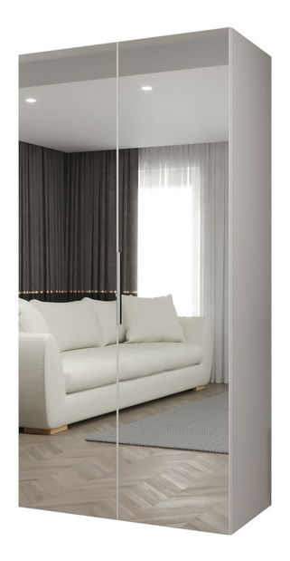 Dulap de haine 100 cm Mirabella 3 (alb + Cașmir)