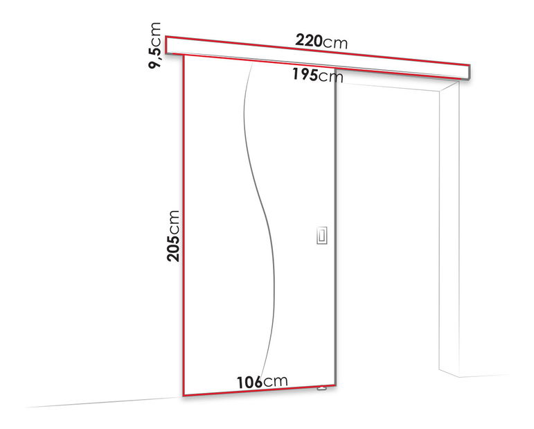 Tolóajtó Zlunota 100 (fehér + tükör)