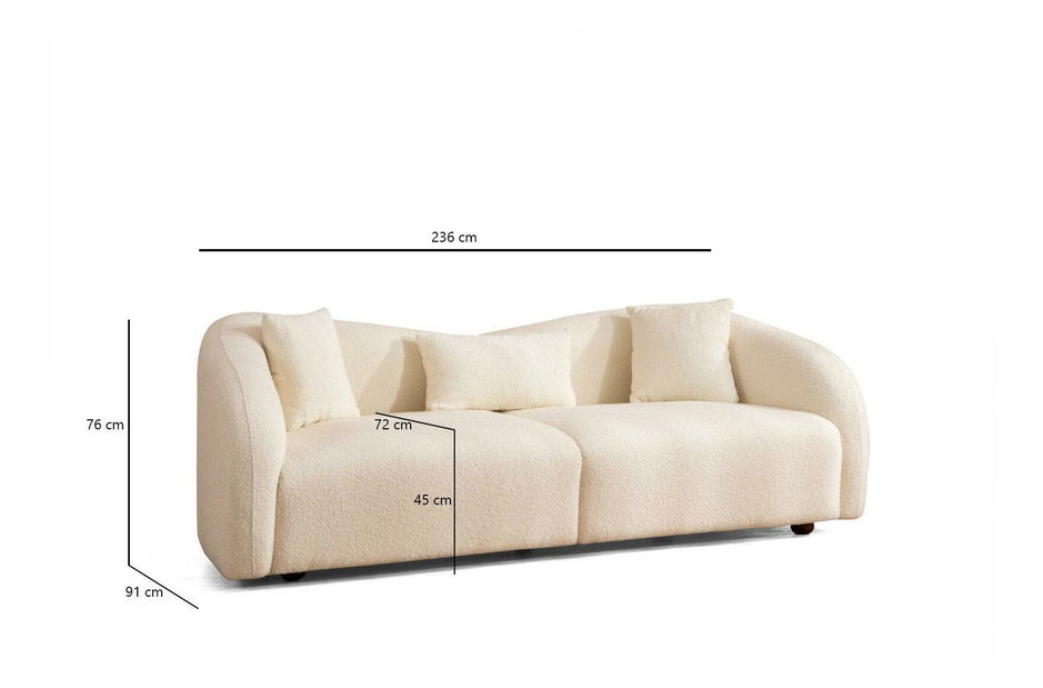 Pohovka trojsedačka Venedikt (krémová)