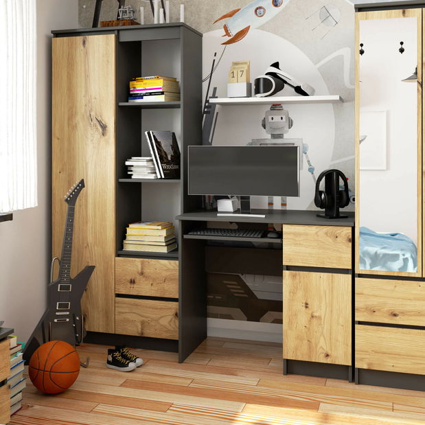 PC stolík Proceso (grafit + dub artisan)