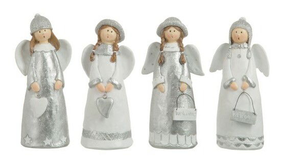 Figurína Jolipa Anjel (9x6x18cm) (Biela) (4ks)