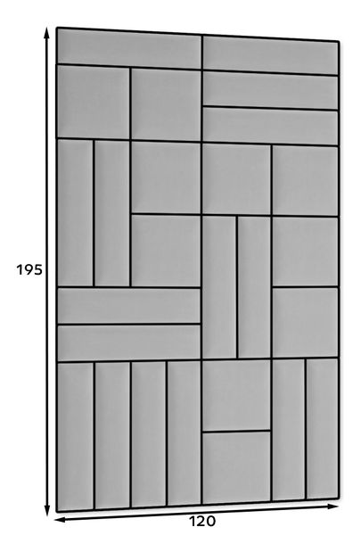 Set 26 panouri tapițate Quadra 120x195 cm (gri deschis) *lichidare de stoc