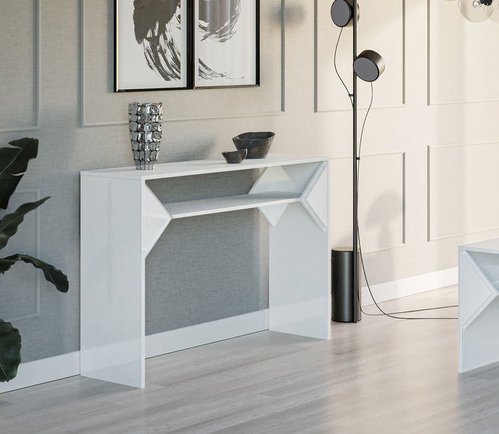 Konzolový stolík Tonfir (lesk biely)