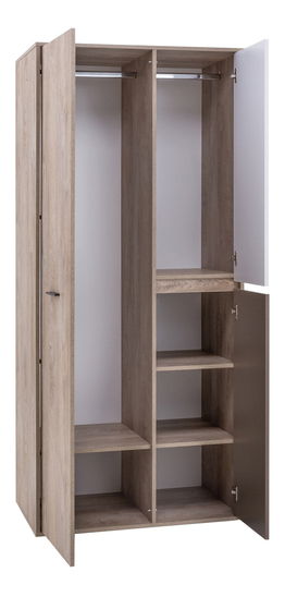 Ruhásszekrény Mitiano M5 (engrein tölgy + grafit + fehér)