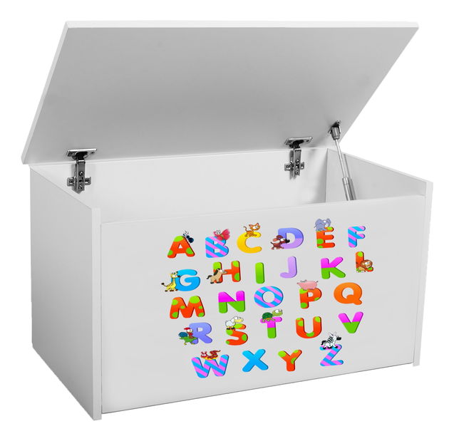 Dječja kutija za pohranu Davina (bijela + abeceda)