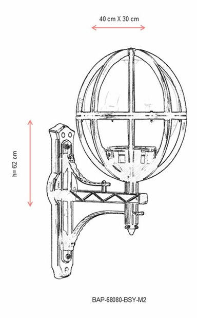 Kültéri fali lámpa Isaiah (fekete)