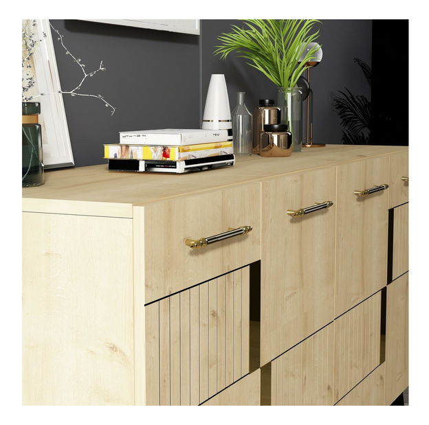 Skrinka Lotoka 1 (dub zafírový + zlatá) 