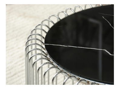 Stolić za kavu Alino M (krom + crni mramor)