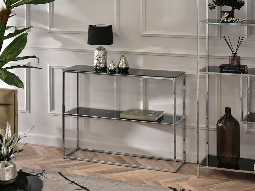 Konzolasztal Bella Kons Bis (fekete márvány + króm)