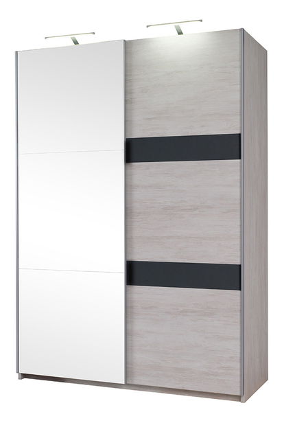 Šatníková skriňa Desayuno DSZ150 (dub biely + lesk grafit)