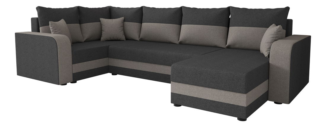 Kutna garnitura u obliku slova U Harmony Long (tamnosiva + crna) (L)