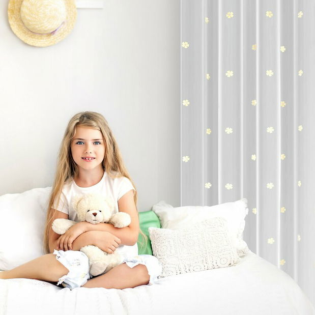 Perdea 140x250 cm Elssa (alb + galben)