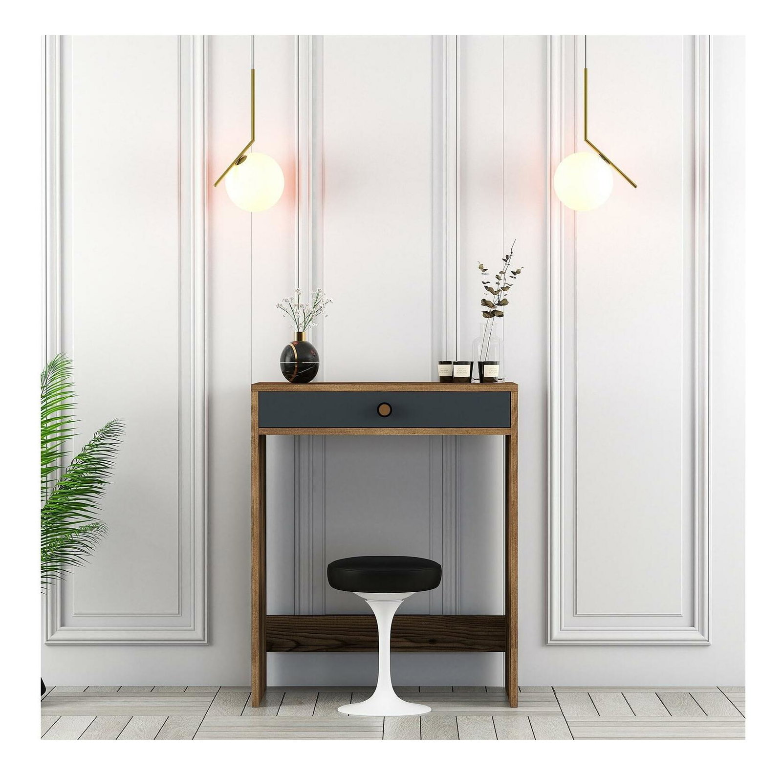 Fésülködőasztal Logan 1 (dió + antracit)