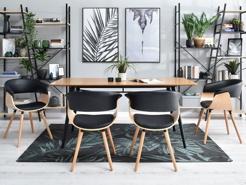 Stolička Enzo K (dub čierny + dub)