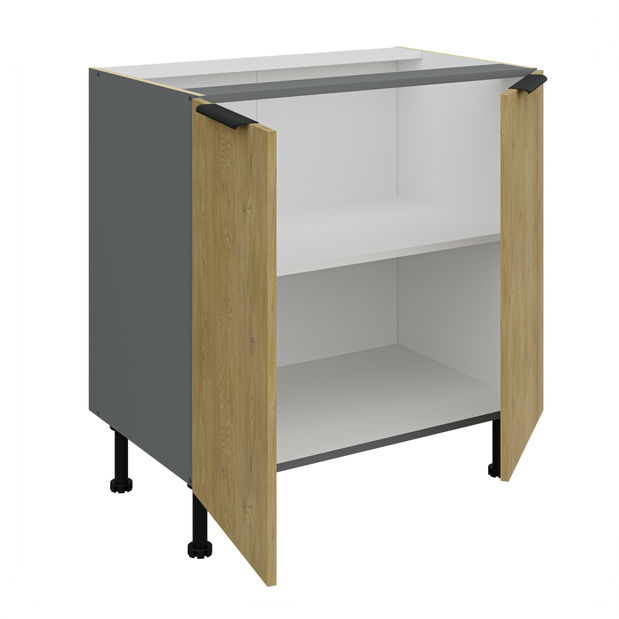 Dolná kuchynská skrinka Carminia 80 D 2F BB (dub cremona + antracit)