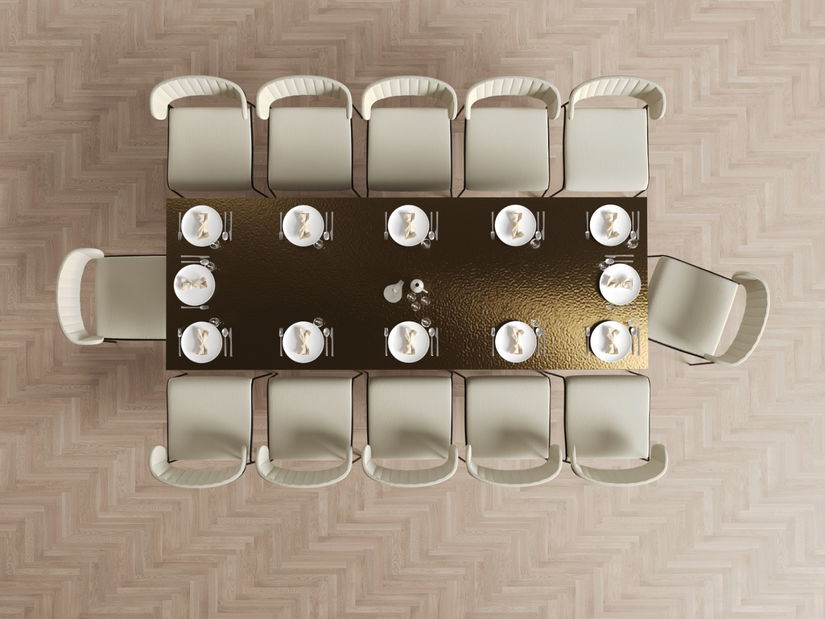 Masă de sufragerie Prego (auriu + negru)