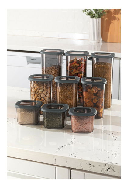 Set recipiente depozitare alimente (9 buc.) Boxy 9 (antracit)