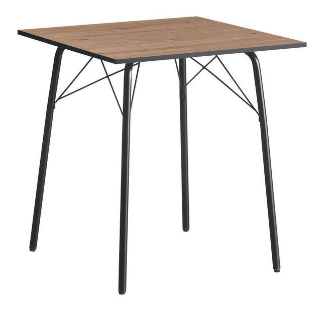 Masă de sufragerie 70 MALAK (stejar artisan + Negru) (pentru 4 persoane)