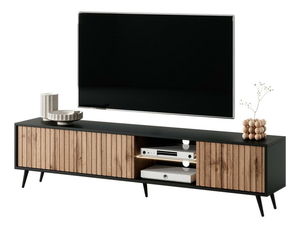 TV skrinka/stolík Biel 175 (čierna + dub wotan)