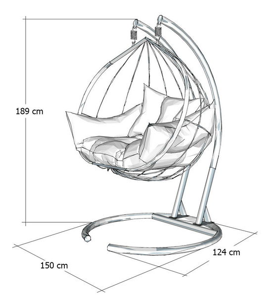 Fotoliu balansoar de grădină două locuri Hadess (violet + Negru)