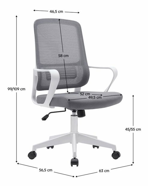 Irodai fotel SALOMI (szürke + fehér)