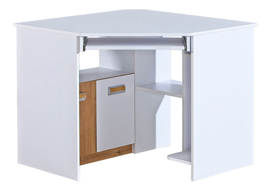 Kutni stolić za PC Lavendon L11 (hrast nash + bijela) 