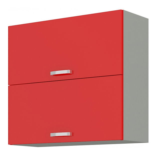 Dulap superior de bucătărie Roslyn 80 GU 72 2F (roșu + gri)