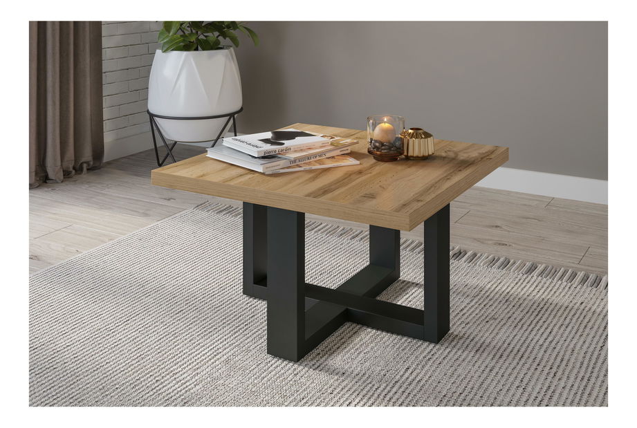 Dohányzóasztal Eczo Typ 98 (wotan tölgy + fekete)