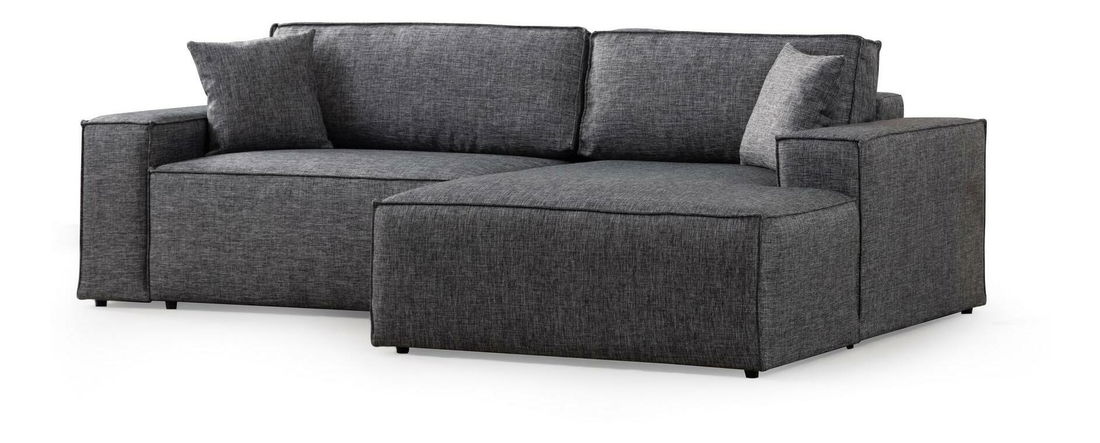 Kutna garnitura Pirlofenzza (s prostorom za odlaganje) (D) (tamnosiva)