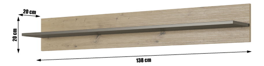 Polica Cethos (dub artisan + grafit)