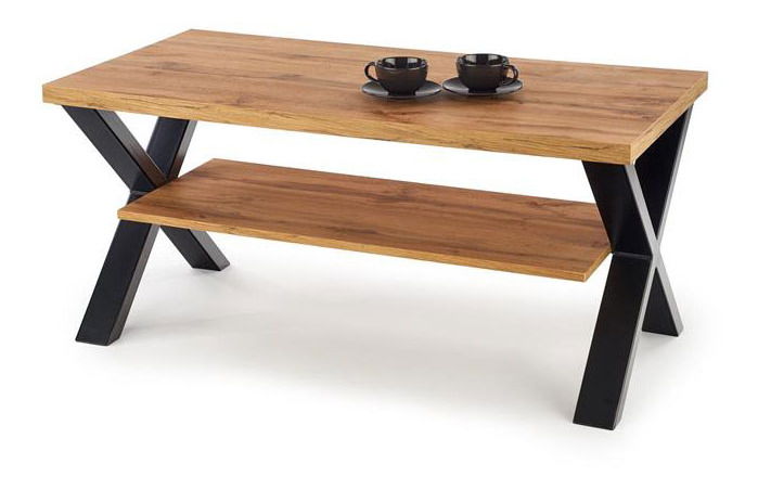 Masă de cafea Vemma (Lemn natural + Negru)