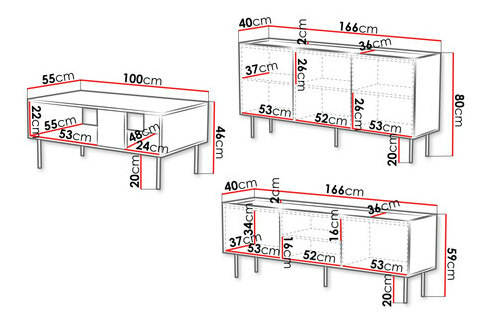 Set mobilier living Grotzi I (Cașmir + Negru) 