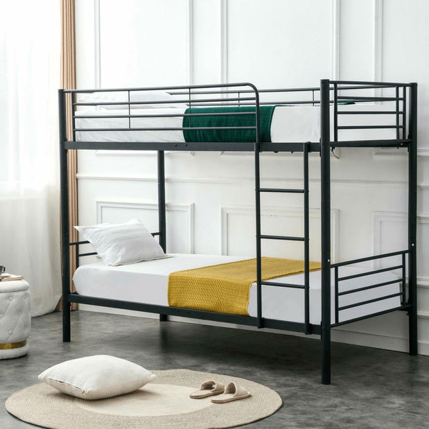 Dječji krevet na kat 90 cm Riverside (crna) (s podnicom)