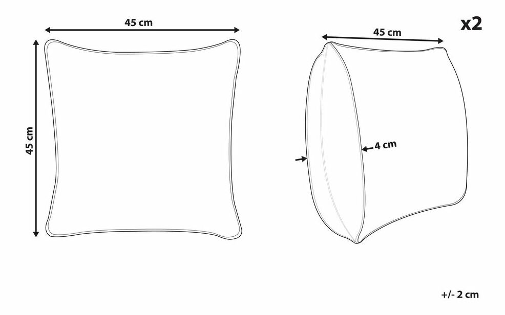 Set 2 buc perne decorative 45 x 45 cm Trach (verde)