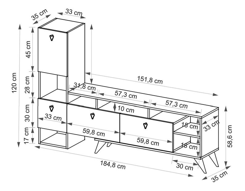 Mobilier living Emi (antracit)