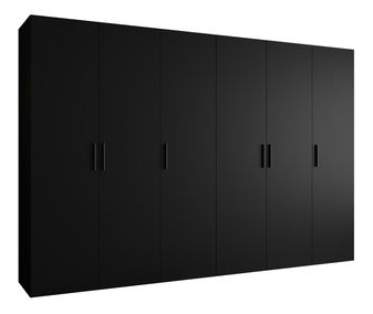 Ruhásszekrény 300 cm Borry 1 (fekete + fekete)