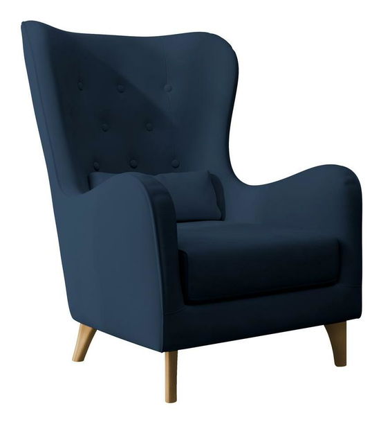 Fotoliu cu suport picioare Calimero II (marin + fag)