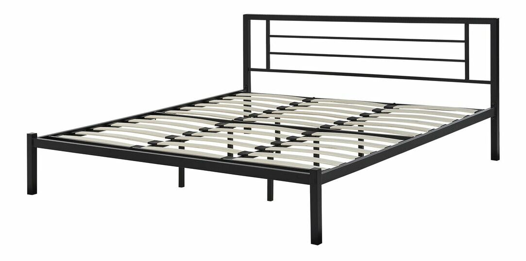 Manželská posteľ 180 cm CONNET (s roštom) (čierna)