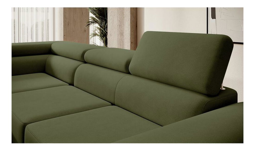 Sarokkanapé Stiletto (B) (zöld + ezüst)