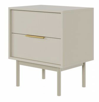 Nočný stolík Vintana 2S (kašmír + zlatá)