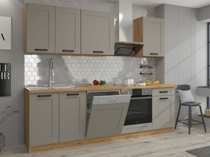 Vrata za ugradbenu perilicu posuđa Lucid ZM 596 x 713 (hrast artisan + claygrey) *rasprodaja