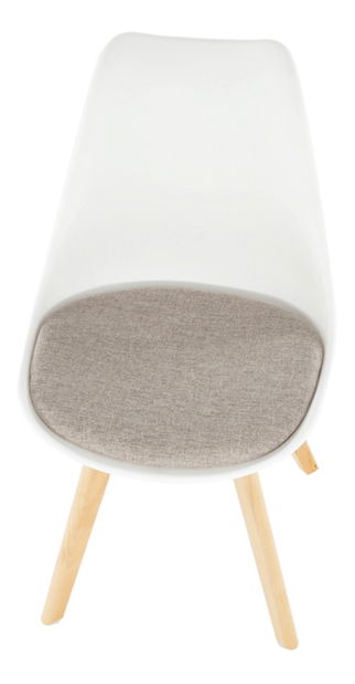 Scaun de sufragerie Ambany (Alb + bej) *Vânzare