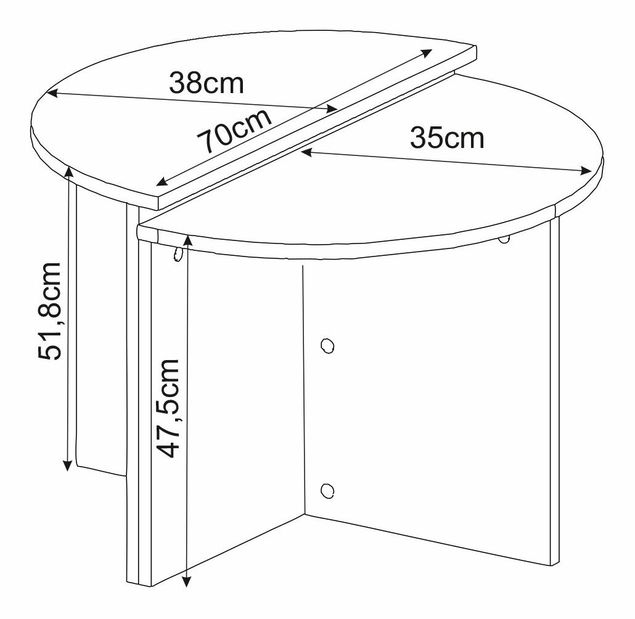 Set stolića za kavu (2 kom.) Doluna (travertin)