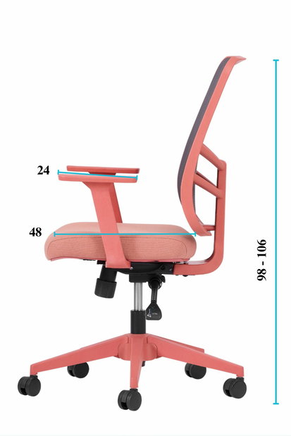 Kancelárska stolička Letto (ružová)