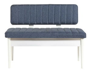 Klupa Vlasta 3 (bijela + tamnoplava) (s prostorom za odlaganje)