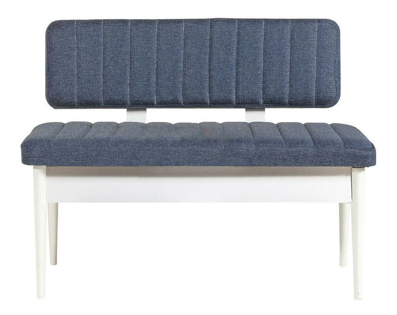 Klupa Vlasta 3 (bijela + tamnoplava) (s prostorom za odlaganje)