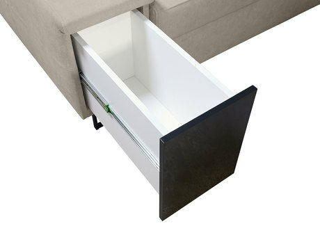 Kutna garnitura u obliku slova U pasaruna VIII (terakota + bež) (s prostorom za odlaganje) (D)