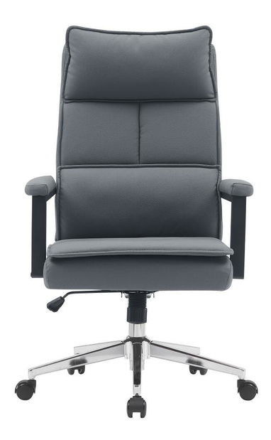 Fotoliu birou Kahlo (gri piele ecologică + crom)