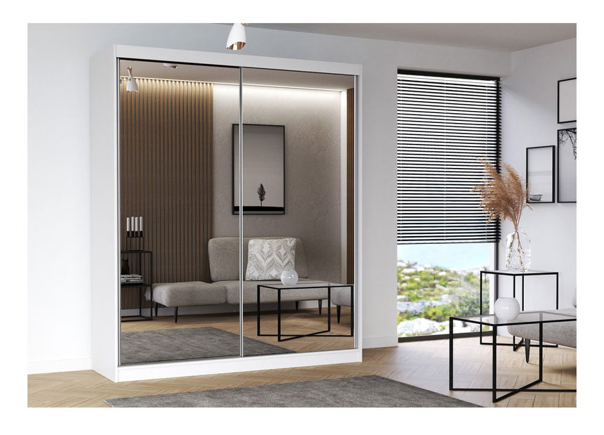 Dulap de haine Mebur 20 180 (alb + Oglindă)